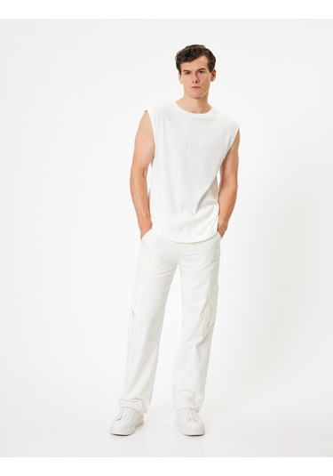 Koton Kolsuz Tişört Basic Bisiklet Yaka Pamuklu Beyaz 4sam30034mk Beyaz