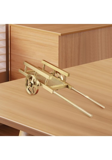 Suntek Arabası Süsleme, Pirinç Heykel, Masaüstü Heykelcik, 23,5cmx6,5cm