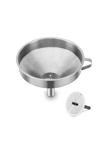 Filtreli Paslanmaz Çelik Huni – 110 Mm - 1 Adet/Paket