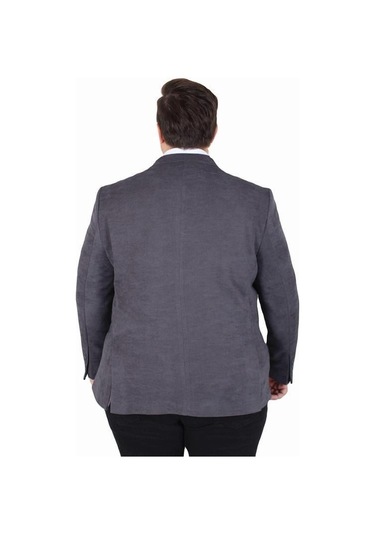 Starbattal Erkek Büyük Beden 4 Drop Blazer Şönili Ceket 500602 Antrasıt Antrasit
