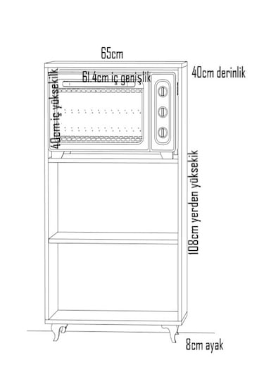 2 Kapaklı Braga Mini Fırın Ve Mikrodalga Dolabı