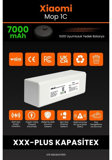 Xiaomi Mi Vacuum Mop 1c Uyumlu 7000.mah Batarya