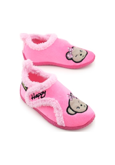 Gezer Kışlık Kız Çocuk Rahat Taban Cırt Cırtlı Ayarlanabilir Ev Okul Kreş Panduf Ayakkabı Fuşya