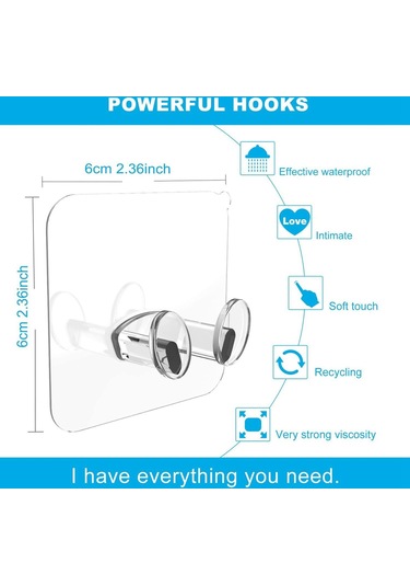 Suntek 5x Yapışkanlı Duvar Kancası İz Bırakmayan Banyo Mutfak Depolama Odası Çok Renkli