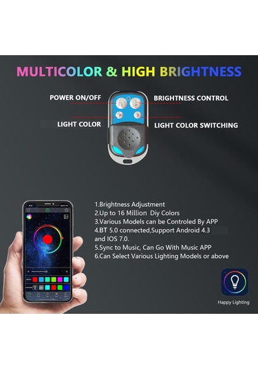 Led Kaya Işıkları 4 Adet Çok Renkli Led Işıklar Parlaklık K22432-4-2