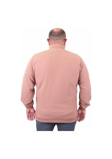 Starbattal Büyük Beden Fermuarlı Hırka Diamond 23281 S.Kahve-S.Kahve