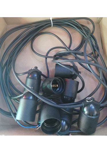 Dış Mekan Su Geçirmez E27 Duylu 10 Mt 9 Duy Bahçe Aydınlatma