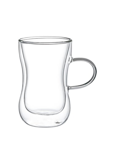 Leggno Vetro Çift Cam Kulplu Çay Bar 150 Ml 2'li Renkli