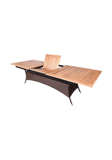 Haba Haba Bahçe Teak Masa 220/280*100*75 Cm Kahverengi