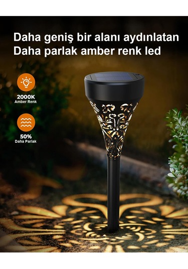 Greentech Güneş Enerjili Bahçe / Çim Aydınlatma 6 Adet / Gt-sl17n Sarı