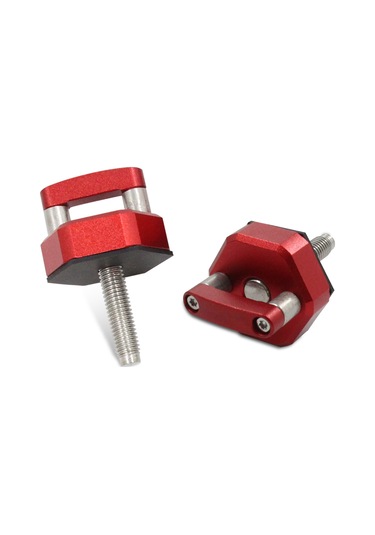 Symbee Alüminyum Alloy Hızlı Çıkartma Parmak Somunu, Kırmızı, 6 Adet, Yuvarlak Basamaklı, 6.1cm X 3.9cm, Armatür Dahil