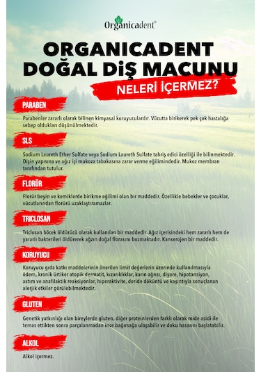 Organicadent Misvaklı Doğal Diş Macunu 75ml Beyazlatma