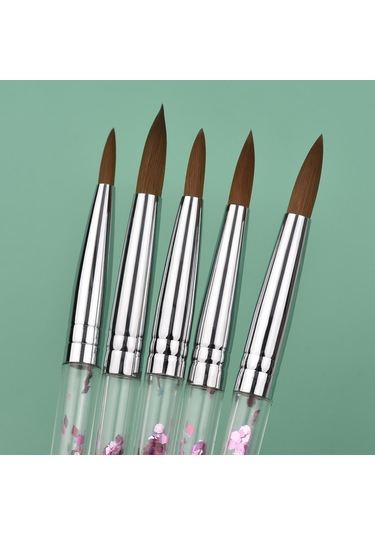 Hfambition 5'li Oje Fırçası Seti - 3d Çiçek, Akrilik Tırnak Ve Boyama İşlemleri İçin Nyon Fiber Fırçalar