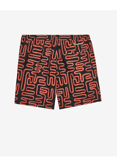 Skechers M 5 Inch Allover Print Swimshort Erkek Siyah Deniz Şortu S241113-001 Siyah