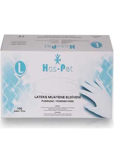 L Beden Pudrasız Lateks Eldiven 100'lü Paket 5 Adet