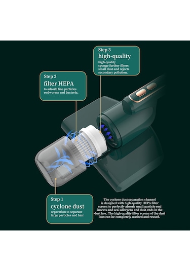 Maiyame Ev İçi Kuru Temizleyici: El Tipi Kablosuz Şarjlı 350w Motorlu 10.000 Pa Emme Gücü Ve 253.7nm Uv Işıklı Akne Temizleme Aleti - Beyaz Beyaz