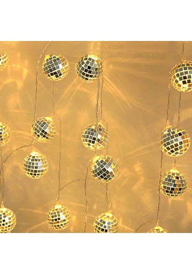 Kosona 1.8m 10 Led Sabit Aydınlatma Islak Beyaz Cam Gölge Top Mermer Işık Zinciri Aa Pil Gerekiyor, Pil Dahil Değil Ilık Beyaz