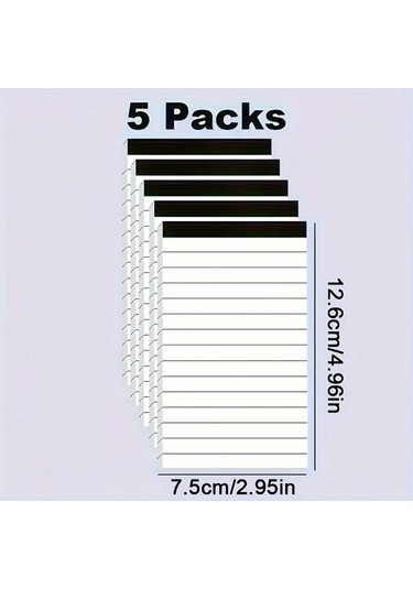 Elmpaly 10 Adet Beyaz Not Defteri 3x5 İnç 30 Yaprak Okul Ofis Yazı Defteri