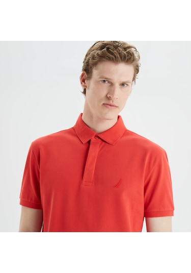 Nautıca Erkek Kırmızı Slım Fıt Kısa Kollu Polo K35062T 6Ro Kırmızı