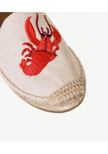 Yargıcı Yengeç Nakış İşlemeli Espadril 26ykay4030x 006 Ekru