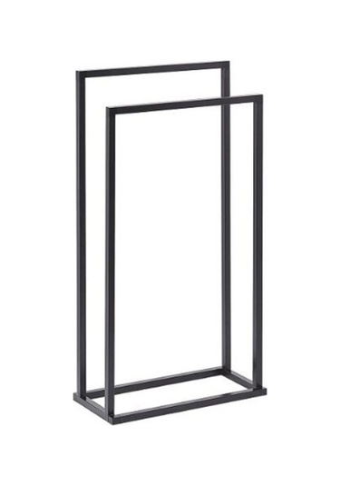 İkili Metal Ayaklı Banyo Havlu Askılığı Siyah