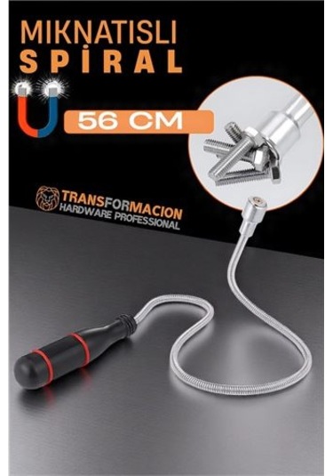 Modacar Esnek Manyetik Toplama Aracı - Mıknatıslı Spiralli Çubuk Metal Vida Civata Somun Arama Çubuğu