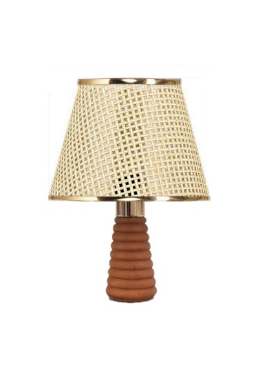 Ahşap Masa Abajuru Kumaş Başlık Dekoratif Masa Lambası Gece Lambası Çok Renkli