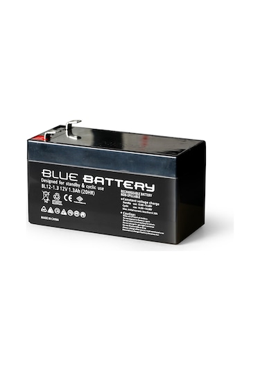 Blue Battery 12 Volt 1.3 Amper Bakımsız Kuru Akü Ups Aküsü