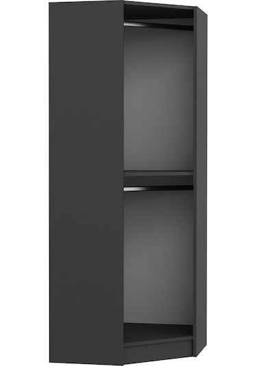 Minar Kale 1 Füme Cam Kapaklı Köşe Dolap Antrasit