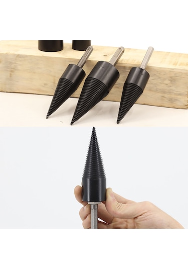 Geeroyoo Ahşap Bölme Matkap Ucu 50mm İki Çukur İki Oluk Darbe Matkapı İçin - Çelik Malzeme, Spiral İğne Tasarımı, Hızlı Delme Ve Bölme