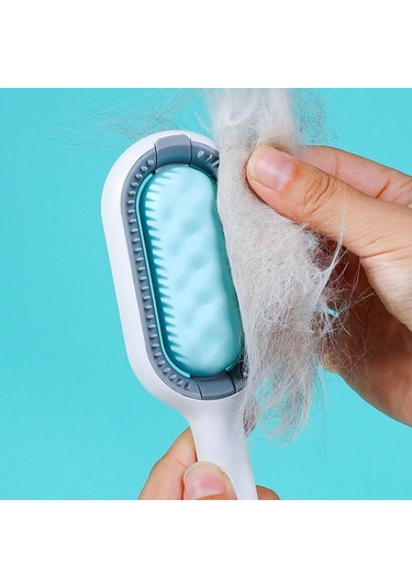 Büro Ev Evcil Hayvanı İçin Çift Taraf Nemli Tüy Tarama Tarak Fırçası