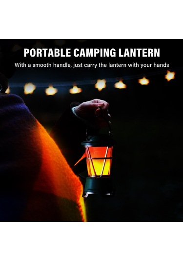 Mufunye Yeşil Aküli Güneş Enerjili Kamp Feneri, Usb Şarjlı, Acil Işık, Çadır Işığı, Manzaralı Ateş Efekti, Taşınabilir Çok Renkli