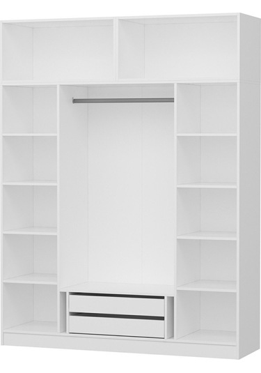 Kale 4 Kapaklı Aynalı Zincir Dolap-yüklük - Beyaz 235cm Beyaz