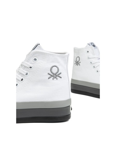 Benetton Bn 30944 3114 Beyaz Gri Kadın Spor Ayakkabı 001