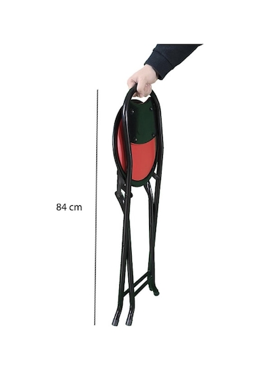 Yıl-tem Katlanır Pratik Sandalye Kamp-piknik-umre Tipi Kırmızı - Siyah