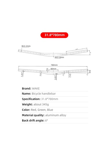 Dağ Bisikleti Gidonu 31.8mm Çap Yüksek Yükselen Gidon Mat Yüzey 720mm 780mm Uzunluk Alüminyum Alaşımlı Gidon Bisiklet İçin Kırmızı
