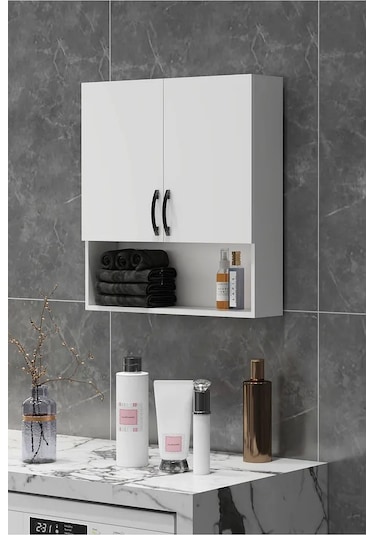 Defne Çamaşır Makinesi Üst Dolabı Beyaz