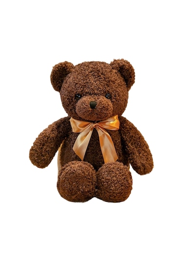 Turki Teddy Ayı Plush Toy Renkli Pillow 30cm Kahverengi Papyon