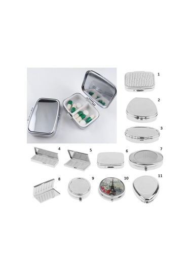 Pazly Tıp Suntek Seyahat Oval Organizatör Mini Metal Magideal Kutusu Hap Fq Altın