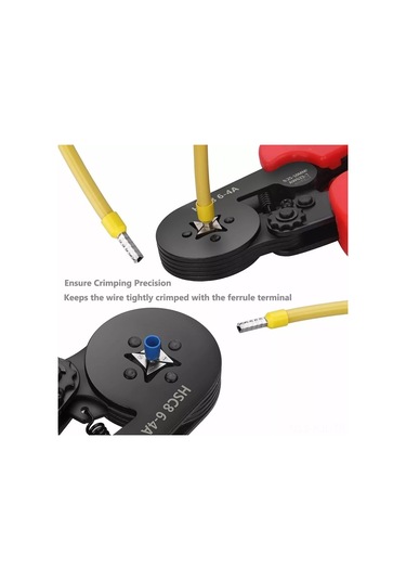 Gajeena Hsc8 Otomatik Ayar 0.25-10mm² Terminol Pres Takımı, 1250 Adet İzole Bağlayıcı İle Ergonomik Ratchetlu El Aracı Mavi-kırmızı