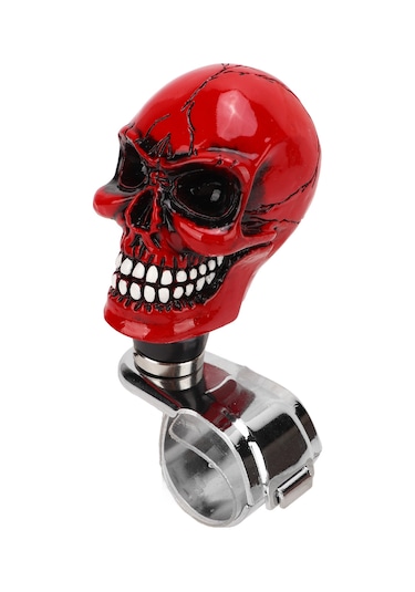 Lemestar Kafa Kelle Desenli Geri Vites Kontrol Kolu, Otomobil Kamyon Traktör Bot Uyumlu, Sürüşü Kolaylaştırıcı, Kaymazsız El Tutucu, Kırılmaz Metal Reçine, Kırmızı Kırmızı