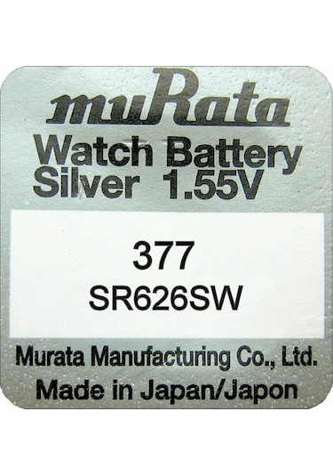 Murata 377 SR626SW 1.55V Saat Pili 10 x 10'lu