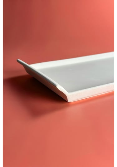 Kıvrık Tepsi Seramik Bisküvi 36x16 Cm
