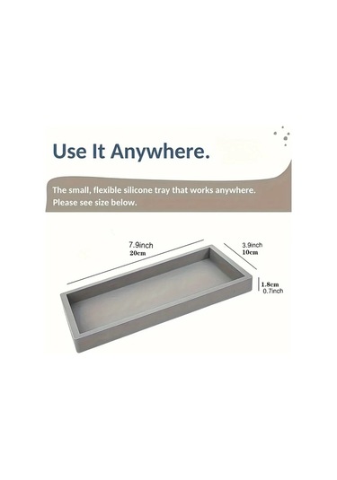 Willowhaven 2 Adet Siyah Silikon Makyaj Tepsisi - Sabun Şampuan Parfüm Takı Depolama Siyah