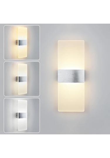 Fastbuy Dream011 Led Duvar Lambası - Modern Gümüş Mat, 3000k-6000k, Oturma-yatak Odası Gümüş