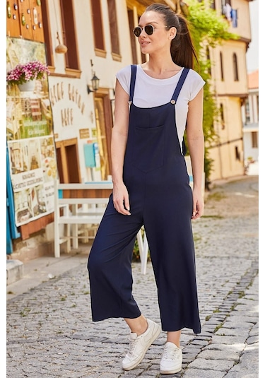 Armonika Kadın Lacivert Bahçivan Tulum Arm-20k001117