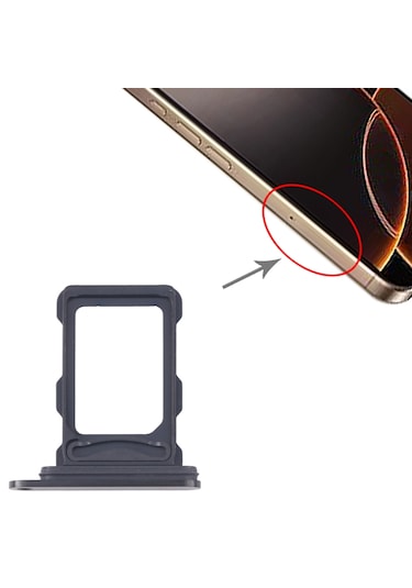 Apple Uyumlu iPhone 16 Pro Max Sim Tepsisi Sim Kart Yuvası Siyah