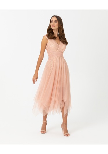 A Kesim V Yaka Tül Abiye-ten Ten