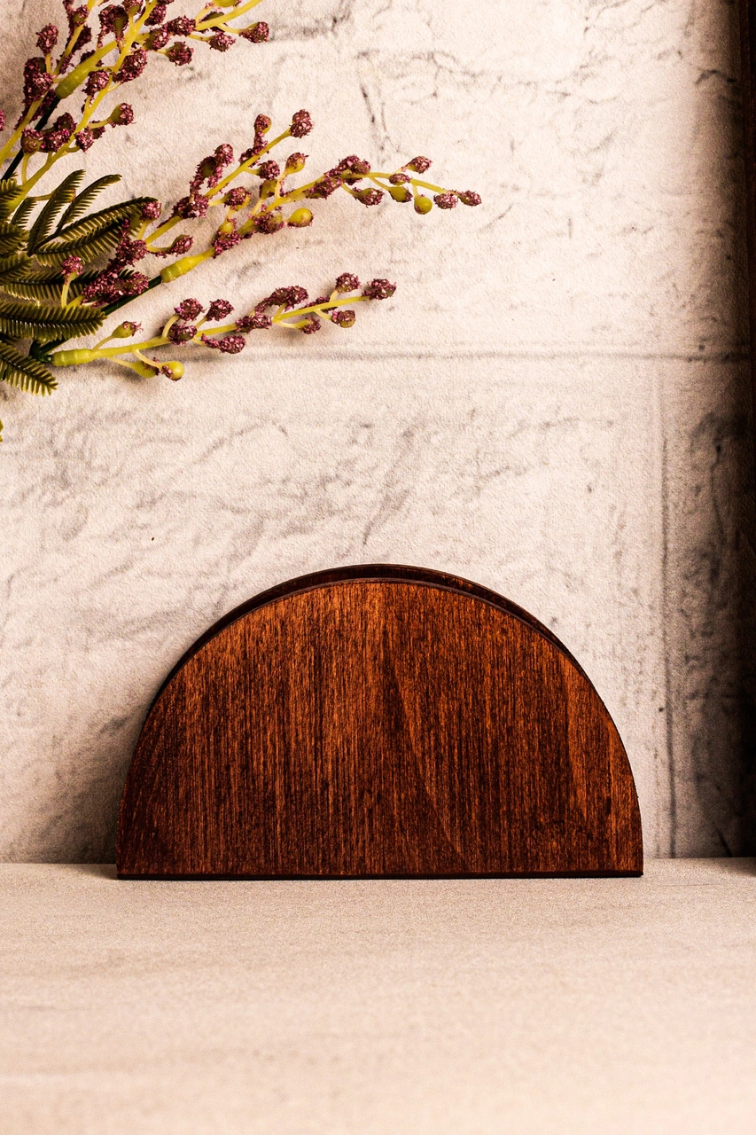 Snippy Maro - Ahşap Peçetelik Masaüstü Peçete Organizeri Kahverengi