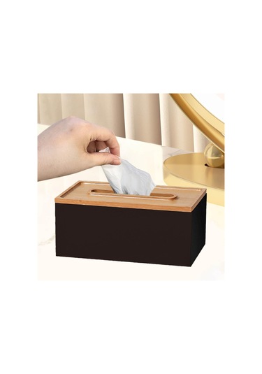 Homyl Mendil Tutucu Modern Dekorasyon Sehpa Için Kağıt Kutusu Siyah